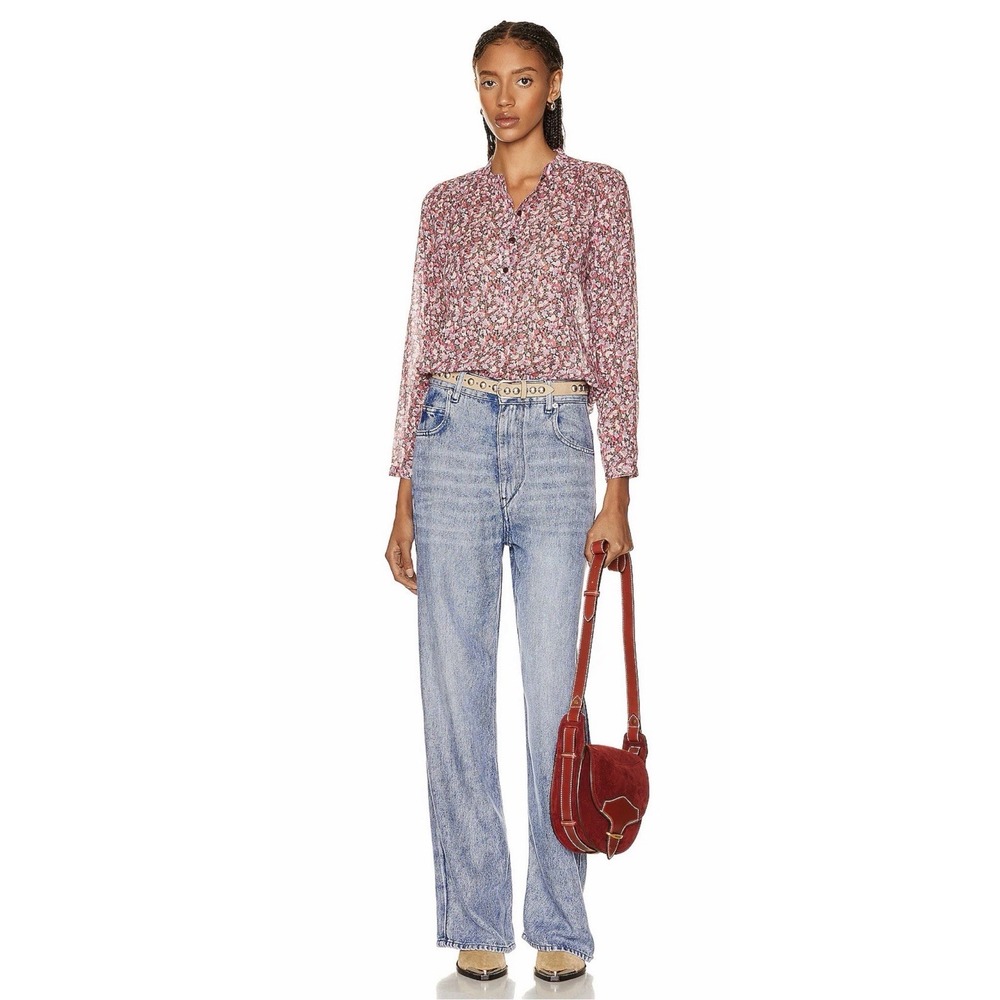 Isabel Etoile Marant Size 34/US 0-2 (XS) Tilorsy Denim Wide Leg High Rose Jeans